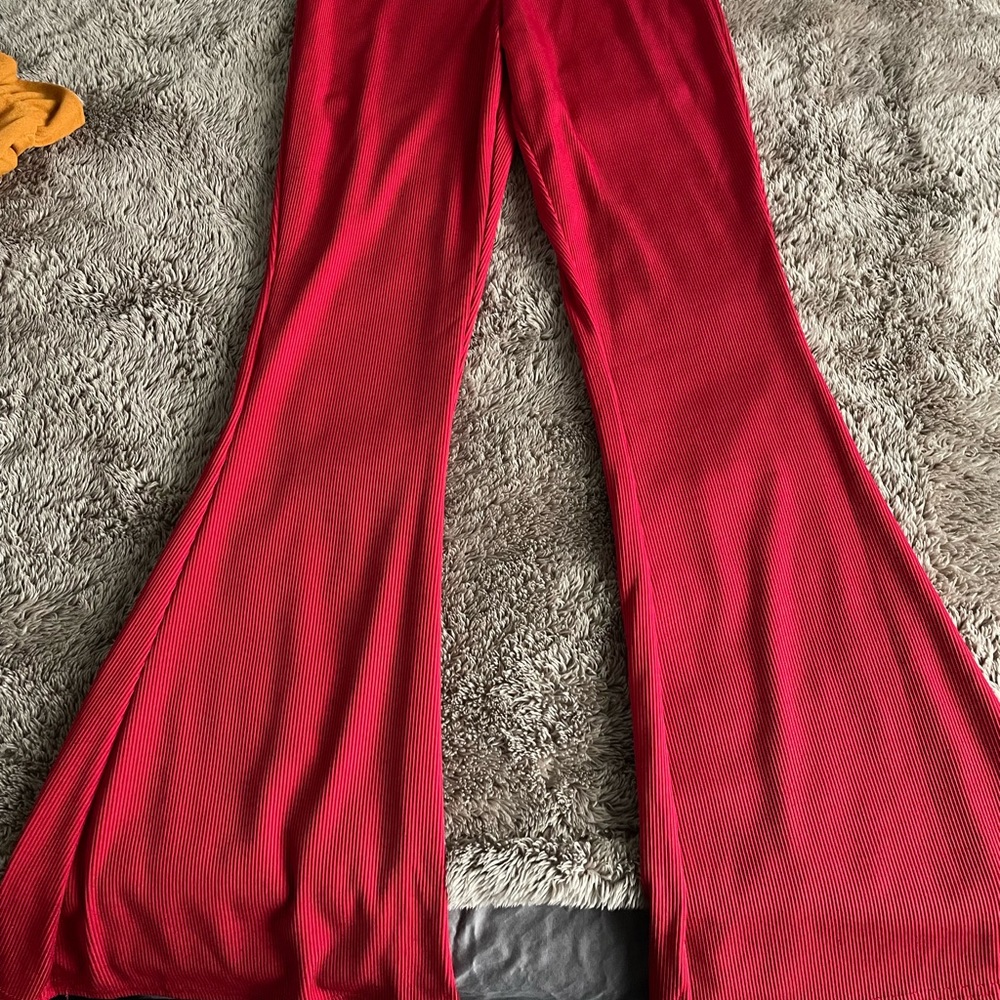 Nasty gal red flare pants